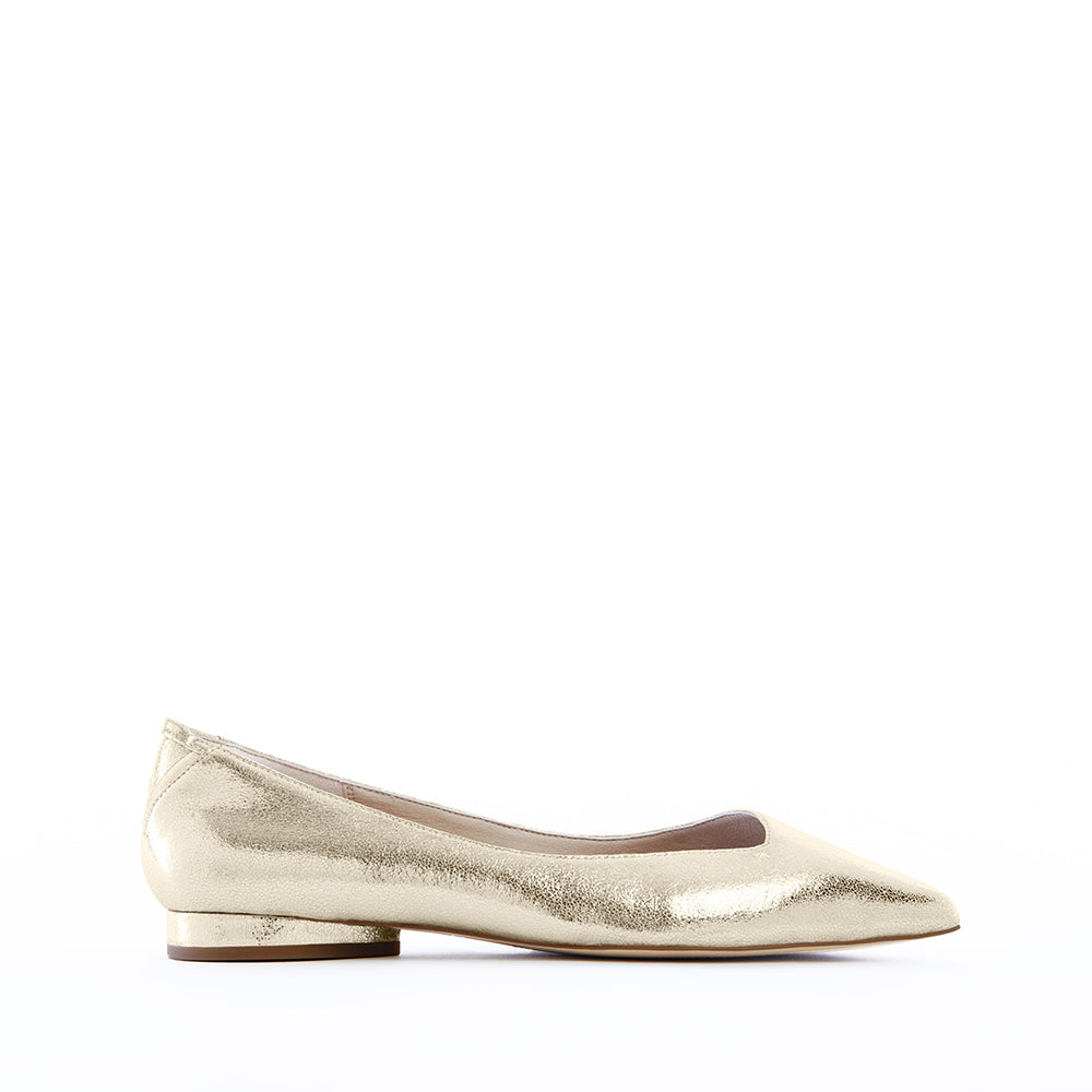 Comfortable Vegan Leather Flats in Gold