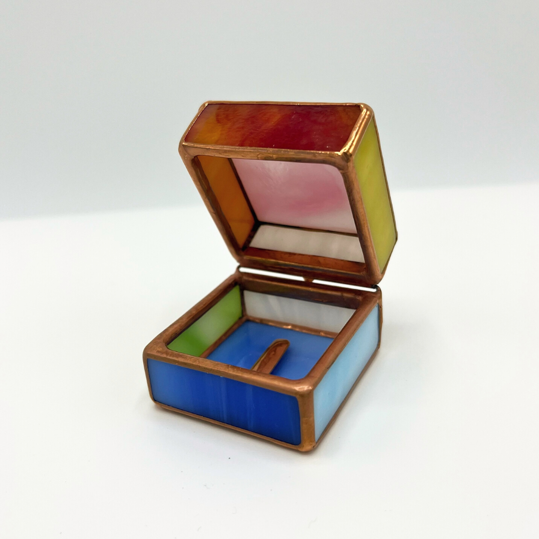 Engagement Ring Box: Handmade Stained Glass HWL Exclusive in Rainbow ...